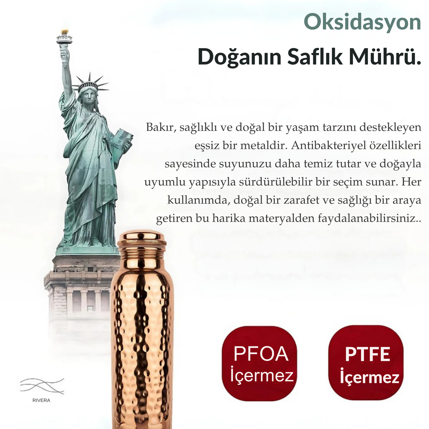 Nühas Bakır Su Şişesi