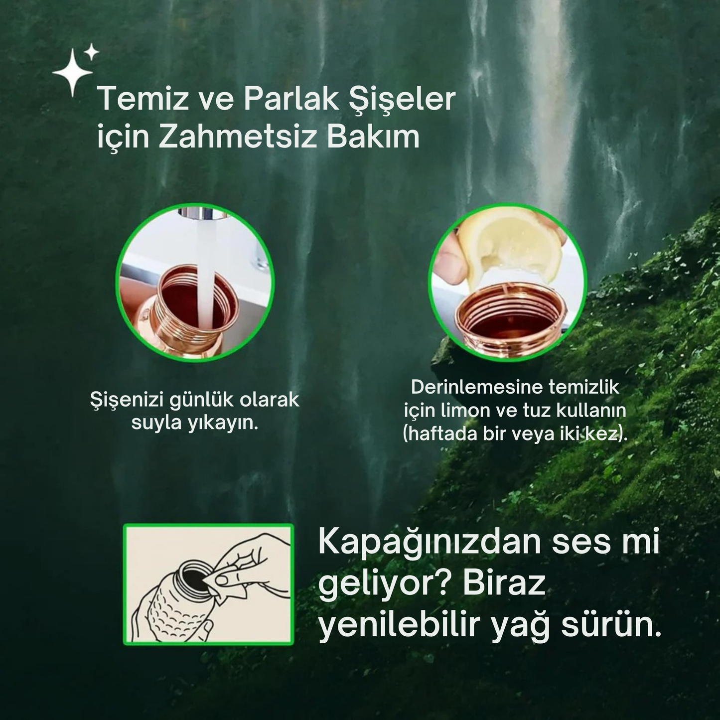 Nühas Bakır Su Şişesi