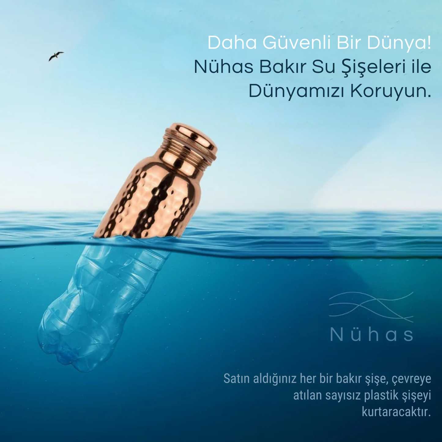 Nühas Bakır Su Şişesi