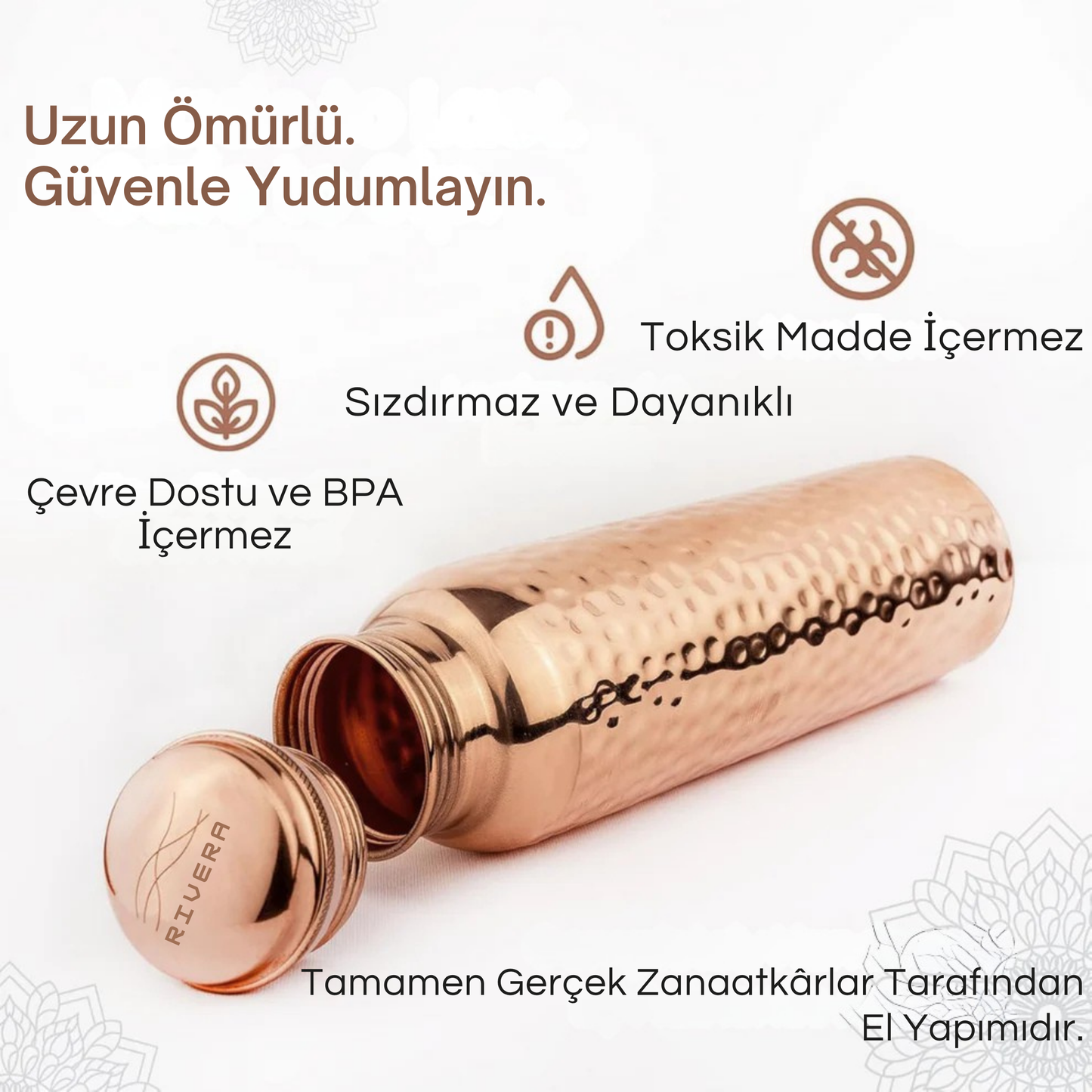 Nühas Bakır Su Şişesi