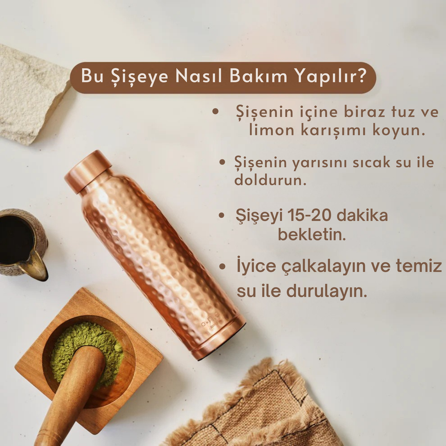 Nühas Bakır Su Şişesi